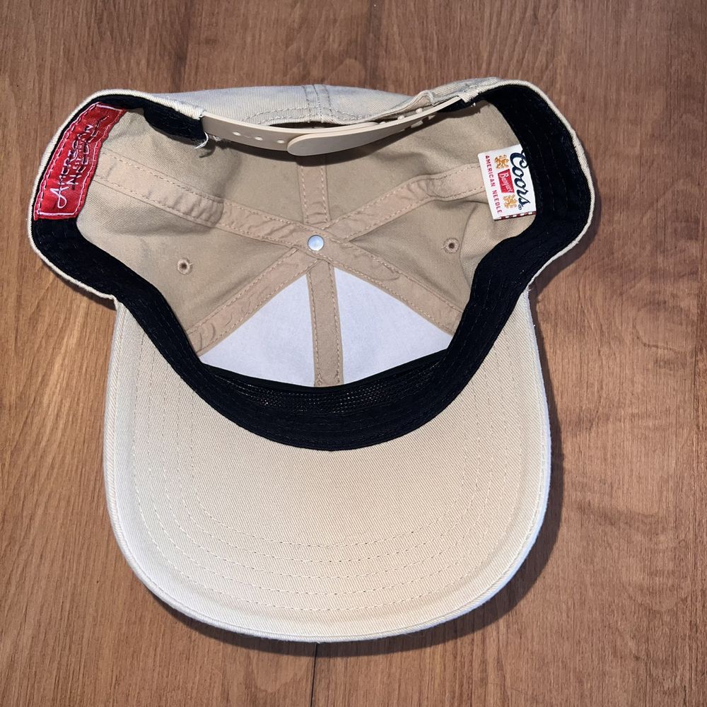Coors Beer Hat American Needle Khaki Red‎ Script Logo Snapback Tan Golf Cap NWOT - Picture 10 of 10